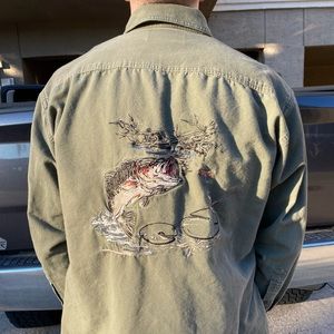 Large mouth bass button down